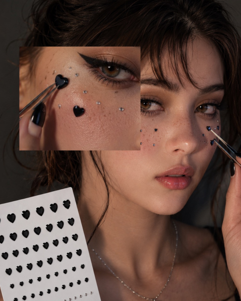 Stickers de Diamante corazón para el rostro